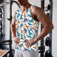 thumbnail image 5 of Zufioo Block Dinosaur Print Men's Vest, Sleeveless Quick-drying Muscle T-shirt, Suitable for Sports Fitness, Home Leisure Wear-Medium, 5 of 7