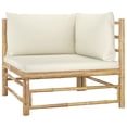 thumbnail image 3 of vidaXL 8 Piece Garden Lounge Set with Cream White Cushions Bamboo, 3 of 12
