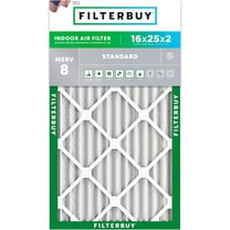 Filterbuy 16x25x2 MERV 8 Dust Defense, Pleated HVAC AC Furnace Air Filters (1-Pack)