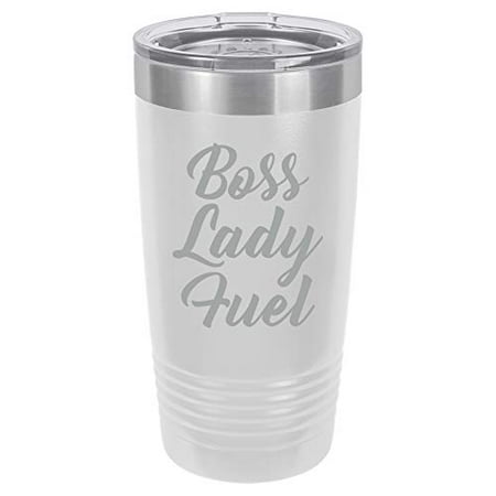 

Tumbler Stainless Steel Vacuum Insulated Travel Mug Boss Lady Fuel (White 20 oz)