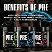 NutraBio PRE Workout Powder - New Formula- Sustained Energy, Mental Focus, Endurance - Beta Alanine, Caffeine, Electrolytes - 20 Servings - Blue Razz