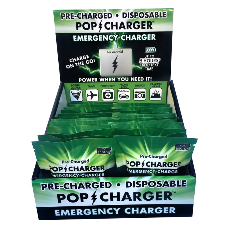 Zorbitz Pop Charger Disposable Emergency Cell Phone Charger, Single Unit