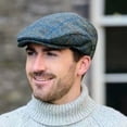 thumbnail image 3 of Mucros Weavers Adult Male Irish Wool Trinity Flat Cap- Green Plaid, Large, 3 of 5
