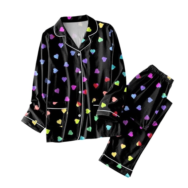 Gibobby Pijamas de seda Pijamas para Mujer Conjunto a Juego Pijamas navideños Conjunto de Pijama Largo de satén con Botones clásicos para Mujer con Bolsillos (Blue, S)