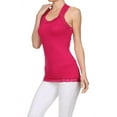 thumbnail image 3 of K-Cliffs Women's/Juniors' V-Neck Racer Back Tank With Lace Strap - One Size - Raspberry, 3 of 5
