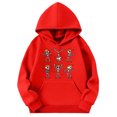 thumbnail image 4 of KPOPLK Halloween Sweatshirts for Teen Girls Kids Long Sleeve Hoodie Cute Skeleton Print Hoodie Drawstring Pullover Kids Clothes Red,Size 7-8 Years, 4 of 4