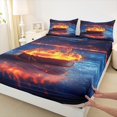thumbnail image 3 of Castle Fairy Ice Hockey 4 Pieces Queen Sheet Sets,Sport Theme Ultra Soft Flat Sheet,Ball Gamer Queen Fitted Sheet,Luxury Teenagers Bedroom Decor, 3 of 7