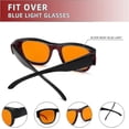 thumbnail image 5 of Anti-Blue Light Blocking Computer Glasses with Amber Lens, Over-Glasses Fit for Sleep Improvement, Black/Red, 5 of 5