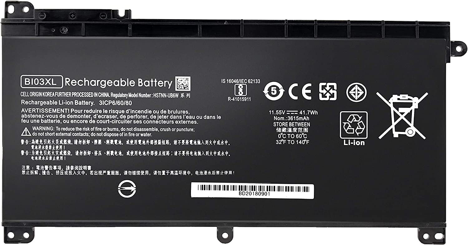 Shentec NP03XL Batería Para HP Pavilion X360 13-A 13-A010DX Envy X360 15-U 15-U200NG 15-U100NG TPN-Q146 TPN-Q148 760944-421 HSTNN-LB6L TPN-Q147 TPN-Q149 [11.4V/43Wh/3900mAh