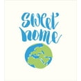 thumbnail image 2 of Ambesonne Saying Duvet Cover Sets, Home Cartoon Earth Art, 2-Twin, White Sky Blue and Green, 2 of 3