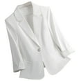 thumbnail image 3 of Gmluru Blazers For Women White Solid Color Lapel Button Elegant Suit Jacket Plus Size S-3XL, 3 of 7