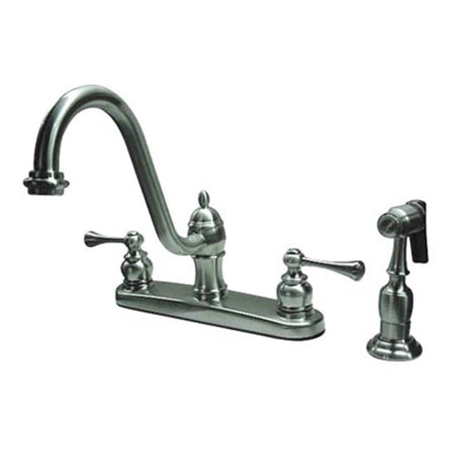 Kingston Brass KB3118BLBS 8 Inch Center Kitchen Faucet With Brass Side