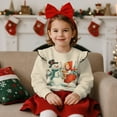 thumbnail image 3 of DISNIMO Christmas Sweatshirt for Girls Snowman Printed Pullover Tops Long Sleeve T-Shirts Comfy Sweater Tops for Fall Winter 3-4 Years, 3 of 7