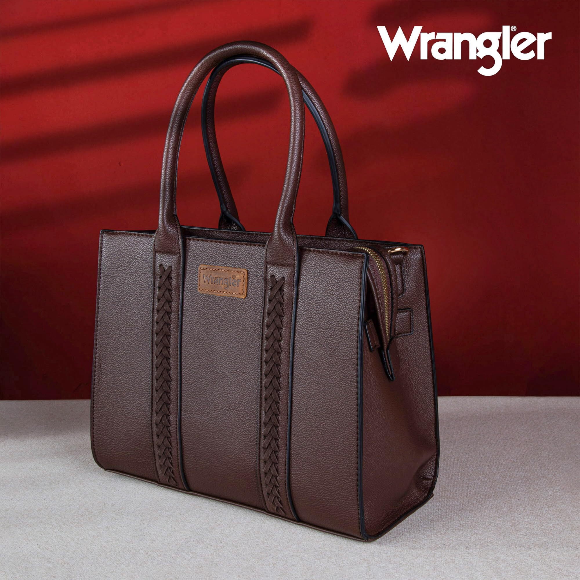 Wrangler 3Pcs Handbags Set Tote Bag & Medium Crossbody Purse & Wallet, Coffee