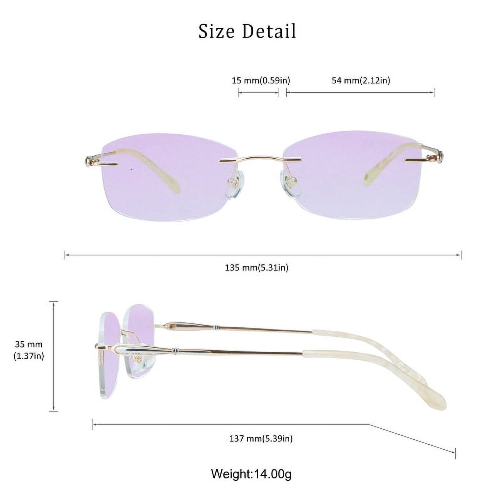 LifeArt Pure Titanium Frame Glasses/Blue Light Blocking Reading Glasses, Reduce Eyestrain, Stylish for Women(Champagne,+2.00 Magnification)