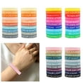 thumbnail image 2 of 20Pieces Inspirational Silicones Bracelets with Motivational Quote Multiple Colored Wristbands for Kids and Adults, 2 of 8