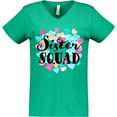 thumbnail image 3 of Inktastic Sister Squad hearts Women's V-Neck T-Shirt, 3 of 5
