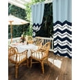 thumbnail image 5 of nqOlkjepod Outdoor Curtains for Patio Waterproof, Black Chevron Outdoor Privacy Panels Grommet, Geometric Blue White Sea Wavy Striped Blackout Outside Curtains for Porch/Cabana 54"x95", 2 Panels, 5 of 8