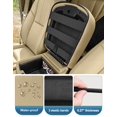 thumbnail image 3 of Center Console Cover for 2007-2014 Silverado Tahoe Suburban Avalanche Sierra Yukon, Leather Arm Rest Lid Protector Cover for Truck, Floor Console Bucket Seat Cover, Beige, 3 of 6