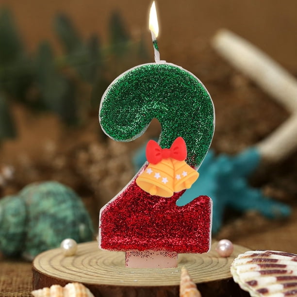 Ganfancp 0 a 9 Campanas de Navidad Invención Digital Vela Pastel Cumpleaños Decoración Vela Digital Escritorio Decoración Festival Mood Ornamento Ofertas Flash 1* Vela Digital