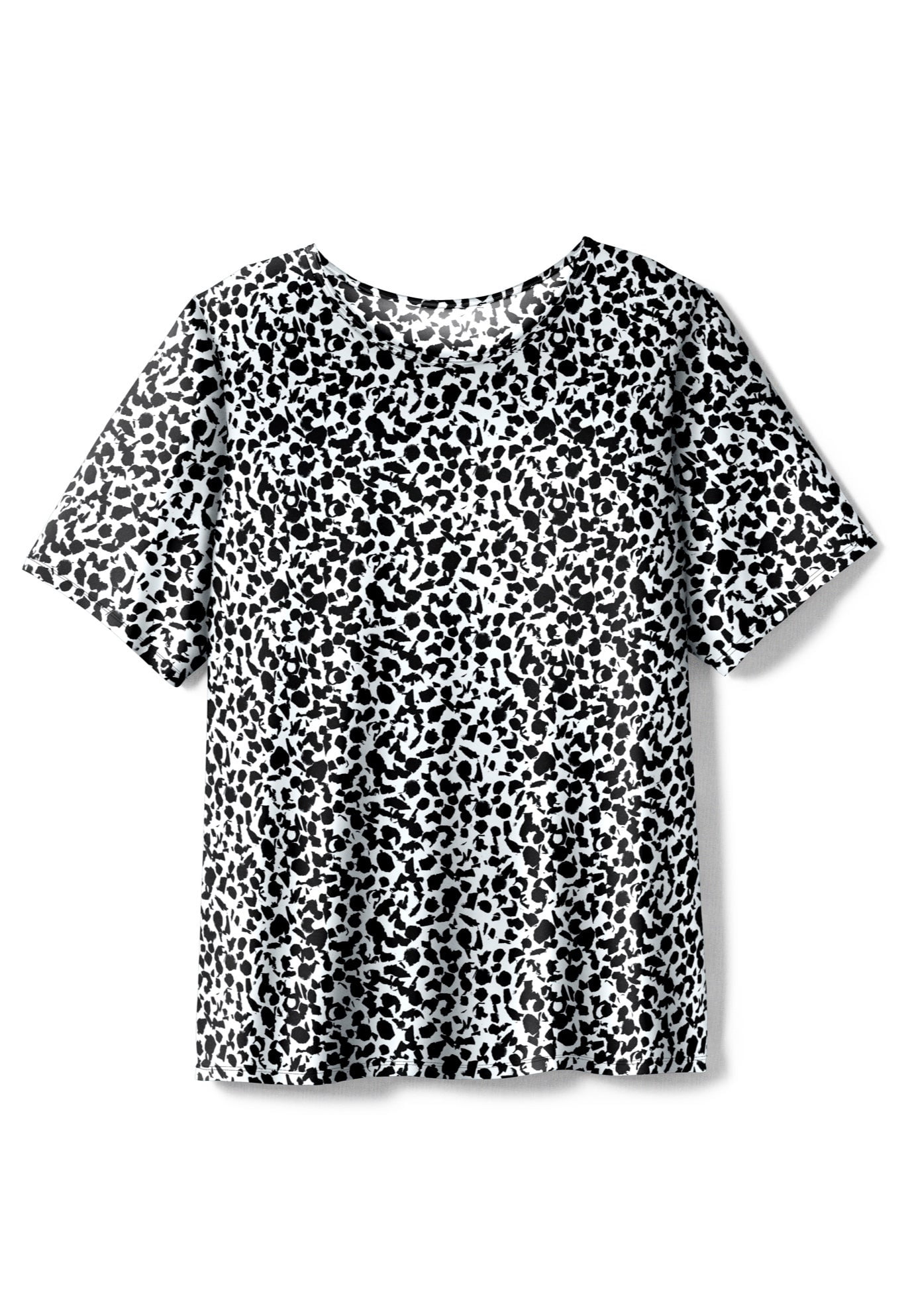 Swim 365 Women's Plus Size Chlorine-Resistant Crewneck Relaxed-Fit Swim Tee