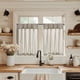 thumbnail image 1 of Cortinas de cocina Jinchan de lino plisadas, 36 cm, 2 paneles, 1 of 9