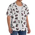 thumbnail image 2 of Balery Poodle Dog Camisa Casual de Manga Corta con Botones para Hombre, Texturizada, Estilo Cubano, para Playa, Verano-Medium, 2 of 5