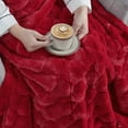 thumbnail image 5 of Home Soft Things Jacquard faux fur throw - 50x60" - Haute red, 5 of 10
