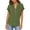 Green, variant on MOJOGO Women's Ruffle Short Sleeve Tops V Neck Linen Blouse Loose Quarter Button Up Shirts Loose Casual Summer Tops