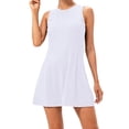 thumbnail image 3 of Valcatch Women's Tennis Dress Sleeveless Golf Workout Dresses with Separate Biker Shorts 4 Pockets, 3 of 9