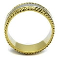 thumbnail image 4 of Anillo Color Oro Para Hombres de Acero Inoxidable Estilo Cuerda Torzal, 4 of 4