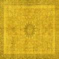thumbnail image 1 of Ahgly Company Machine Washable Indoor Square Oriental Yellow Modern Area Rugs, 6' Square, 1 of 4