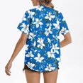 thumbnail image 4 of perfectbot Women's Hawaiian Shirts Top Summer Plus Size Short Sleeve Button Down Blouses Boho Floral Beach Shirt S-5XL, 4 of 5
