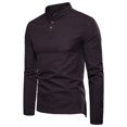 thumbnail image 2 of T-Shirt Slim Fit à Manches Longues pour Homme à la Mode Décontractée en Lin Massif, 2 of 4