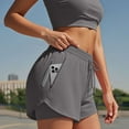 thumbnail image 2 of WAYUTE Womens Shorts Running Shorts with Liner 3 Zipper Pockets Elastic Workout Athletic Gym Yoga Shorts, 2 of 5