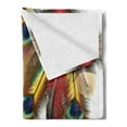 thumbnail image 2 of Peacock Soft Flannel Fleece Throw Blanket, Colorful Peacock Feathers Vibrant Universal Link Bohemian Theme, Cozy Plush for Indoor and Outdoor Use, 50" x 60", Multicolor, by Ambesonne, 2 of 5