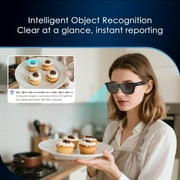 نظارات بلاك فيو الذكية بالذكاء الاصطناعي مع كاميرا، نظارات تسجيل صور/فيديو عالية الدقة 1080 بكسل، ترجمة في الوقت الفعلي، مساعد صوتي بالذكاء الاصطناعي، دردشة مجانية Gpt، عدسات نظارات شمسية مستقطبة للرجال/النساء
