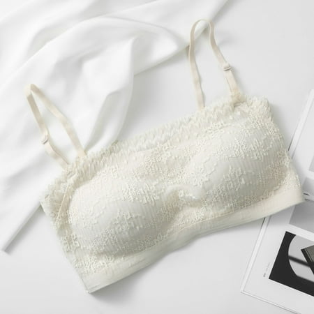 GENGING Bras for WomenWomen s Bandeau Bra Strapless Bandeau Bra Strapless Bra With Detachable Line Girth Ladies Tops Clearance Non-Slip Push-up Bra With No Underwire Push-up