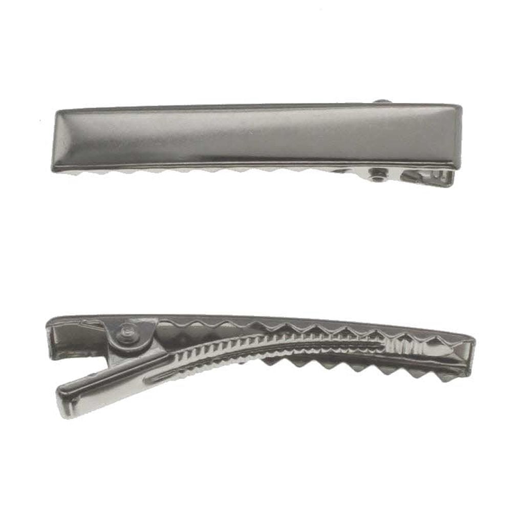 Barrettes Françaises Métal Argenté Nickelé - 80 Mm, Lot De 10, Pour Création