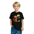 thumbnail image 4 of T-shirts Graphiques pour Fille à Imprimé Floral, Manches Courtes, Col Rond, Hauts, 4 of 6