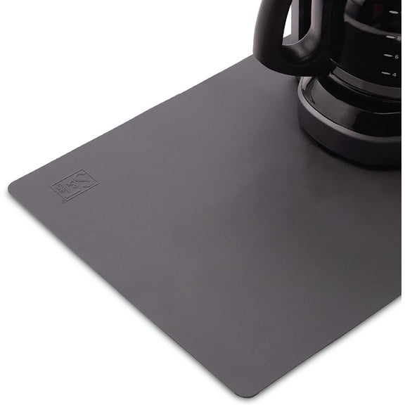 Coffee Mat, Silicone Bar Mat for Coffee Maker and Espresso Machine, 12 Inches x 18 Inches, Silicone Grey, 1 Pack