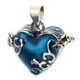 thumbnail image 2 of Collar con colgante de urna de recuerdo con esmalte abierto para cremación y corazón esmaltado. Azul, 2 of 9