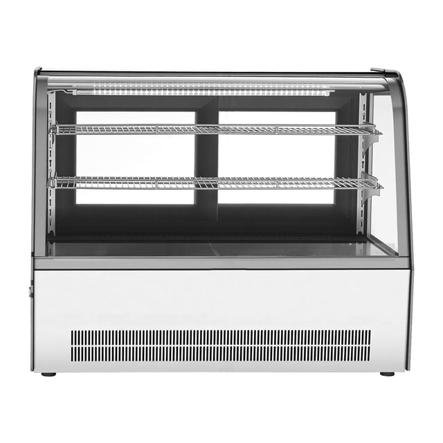 KFFKFF Refrigerated Display Case, 5 Cu.Ft./145L Countertop Pastry Display Case, 2-Tier Commercial Cake Refrigerator with LED Lighting, TURBO Cooling