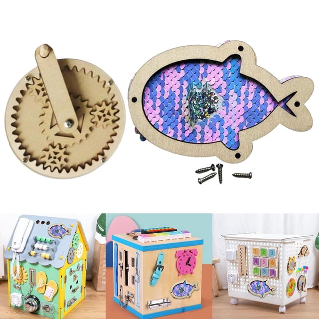 Busy Board Material,Busy Board Accessories Montessori Cognition Toy,Montessori Busy board Accessory Travel Toys,Busy Board Material Board parts Teaching Aids,DIY Sensory Toys Preschool Hugo Material de tablero ocupado