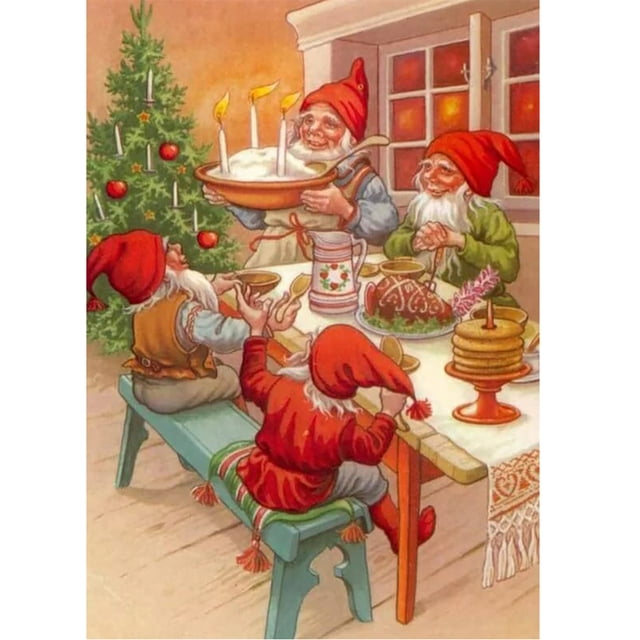Cuadros Decorativos Kit de bordado de diamantes con pintura de diamantes dibujo de cena de Navidad para regalo de pared JShteea Nuevos Originales
