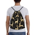 thumbnail image 2 of Kdxio Christmas Gold Deers Print Drawstring Backpack Bag,Waterproof Draw String Back Sack, Gym Drawstring Bags Swim Bag For Unisex, 2 of 9