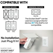 Socket Shelf 8 Port Surge Protector Wall Outlet by Sharper Image, As Seen On TV