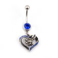 thumbnail image 2 of Belly Button Ring with Heart and Flower Design 14g, 2 of 3