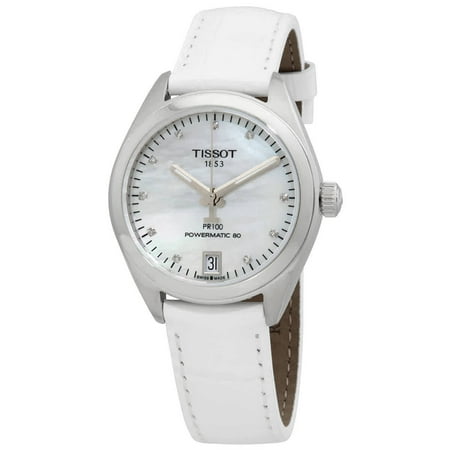 Tissot PR 100 Automatic Diamond White Mother of Pearl Dial Ladies Watch T1012071611600