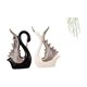 thumbnail image 1 of Elegante colección de esculturas de pared de cerámica con forma de cisne y hojas para aniversario, estante, chimenea, baño, dormitorio., 1 of 8
